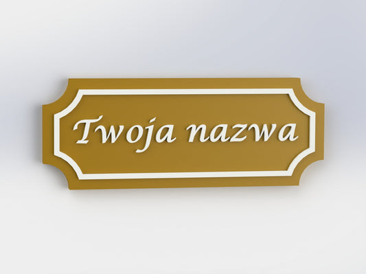 Mała tabliczka z twoją nazwą