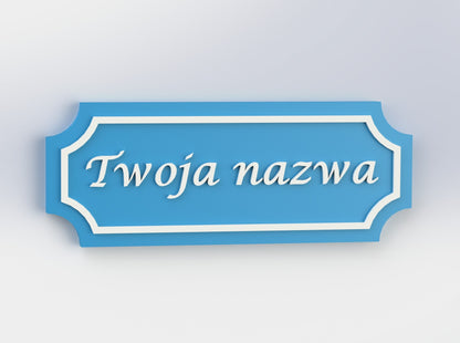 Zestaw 3 sztuk: mała tabliczka z twoją nazwą