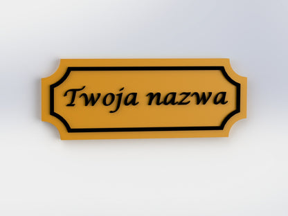 Zestaw 3 sztuk: mała tabliczka z twoją nazwą